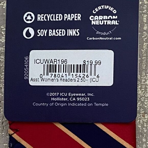 NWT ICU Eyewear Silver & Tortious Shell Reading Glasses/Cheaters Strength +2.50 - Picture 5 of 5